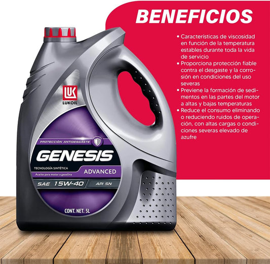 LUKOIL GENESIS ADVANCED SAE 15W-40 5L - ACLUKOILR0483